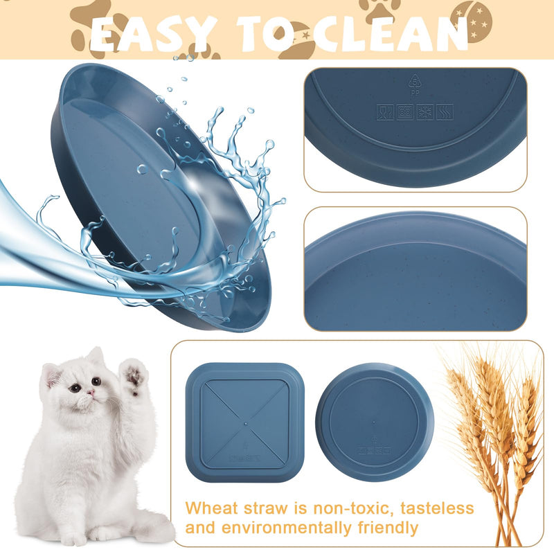 8 Pieces Cat Food Bowl Set, 6 Inch Shallow Cat Food Dish Whisker Fatigue Relief Cat Bowl Cat Wet Feeding Bowls Wide and Small Pet Plate for Cats and Small Dogs (Round,Square) - PawsPlanet Australia