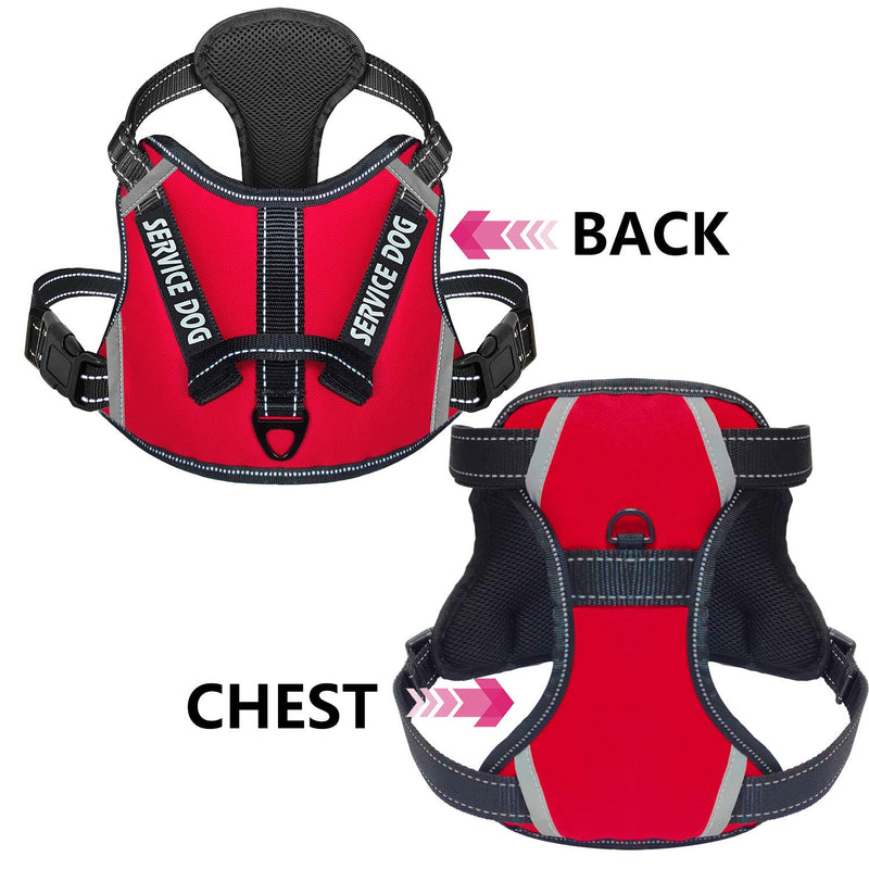 [Australia] - Cymiler Dog Harness,No-Pull Service Dog Harness with Handle,Adjustable Comfort Pet Dog Vest Harness for Outdoor Walking,3M Reflective Vest Easy Control for Small Medium Large Breed M:Neck 13.8-20.5"|Chest 20.1-31.1" Red 