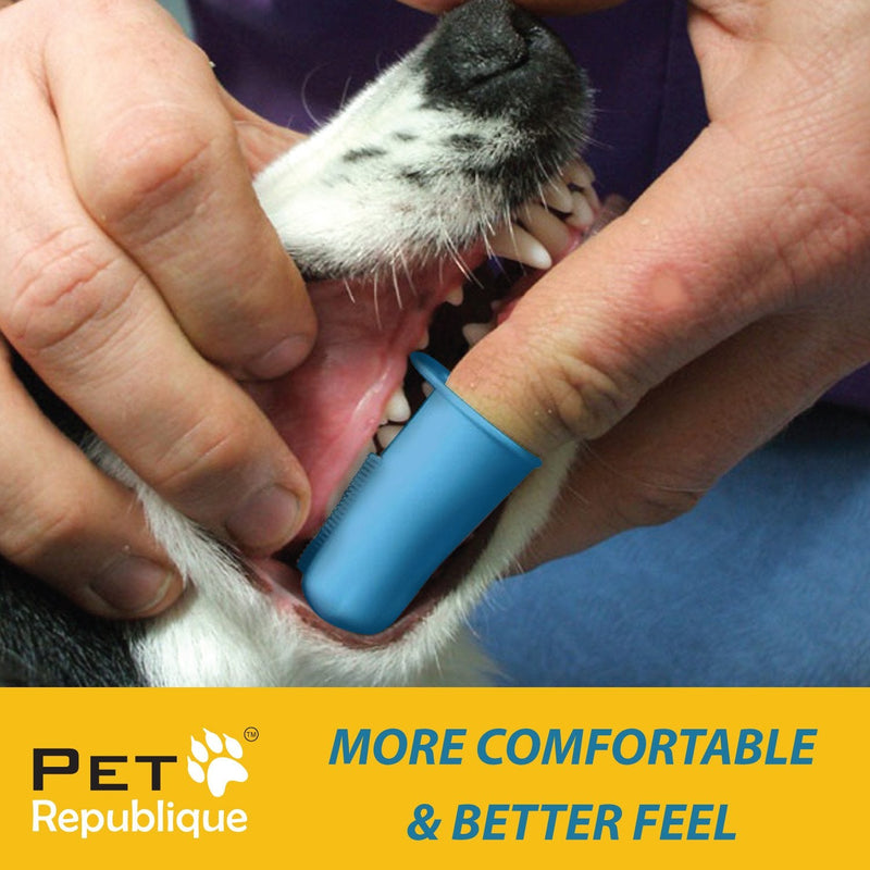 Dog Finger Toothbrush by Pet Republique Set of 6 - Dental Brush for Large to Small Dogs, Cats, and Most Pets Finger Toothbrushes 6 Count (Pack of 1) - PawsPlanet Australia