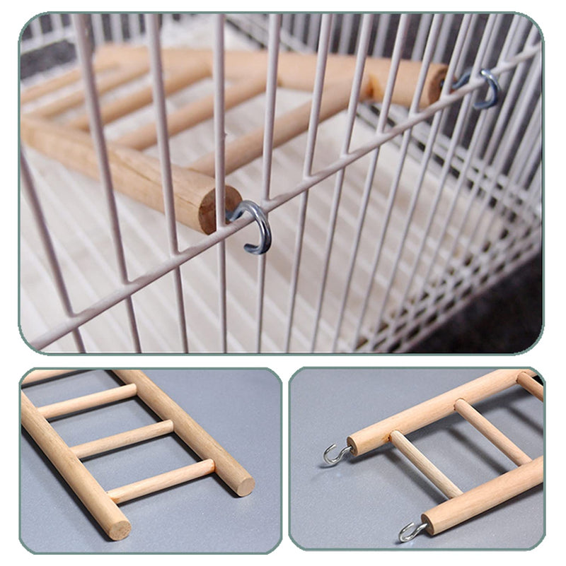 Natural Wooden Ladder Rope Ladder for Small and Medium Birds,Parrot Ladder Bridge Climbing Toy - PawsPlanet Australia