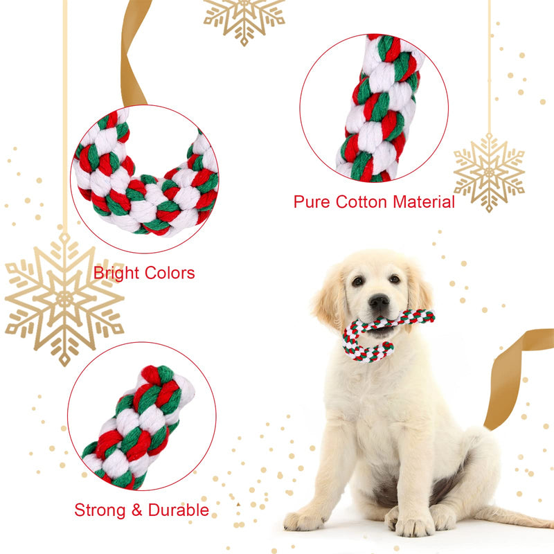 Dereine Christmas dog toy, 3 pieces dog Christmas toy, Christmas dog, candy cane toy pet, dog chew toy rope, dog toy rope for teeth cleaning, suitable (C) C - PawsPlanet Australia