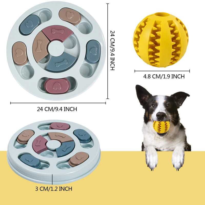 MOSNOW Dog Puzzle Slow Feeder Toy - With A Treat Toy Ball, Puppy Treat Dispenser Puzzle Slow Feeder Toy, Durable Dog Interactive Toy, Improving IQ Training Toy - PawsPlanet Australia