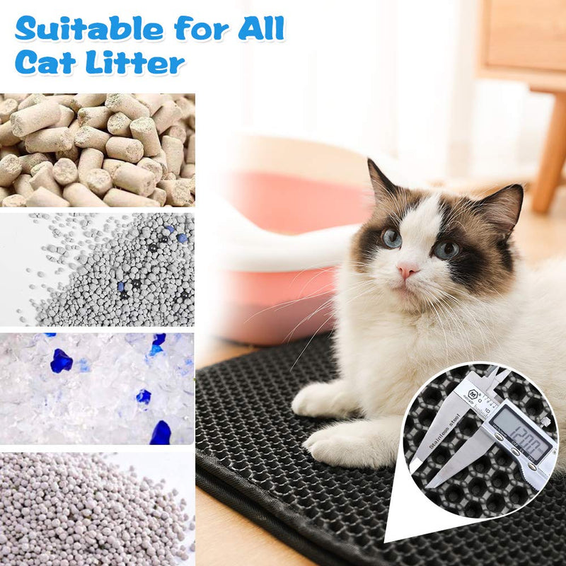 Plartree Cat Litter Mat 45x65cm, Non-Slip Foldable Washable Non-Toxic Double Layer Honeycomb Design EVA Material,Scatter Control, Waterproof Litter Tray Mat Easy to Clean for Litter Trapping - PawsPlanet Australia