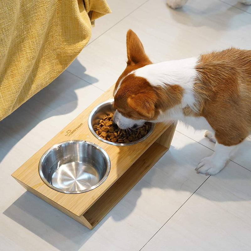 HB Pet Feeder Stainless Steel Dog and Cat Bowls Feeding Replacement Food Bowl for Raised Feeder / Pet Water Metal Bowls 2.5 cup Double Pack - PawsPlanet Australia