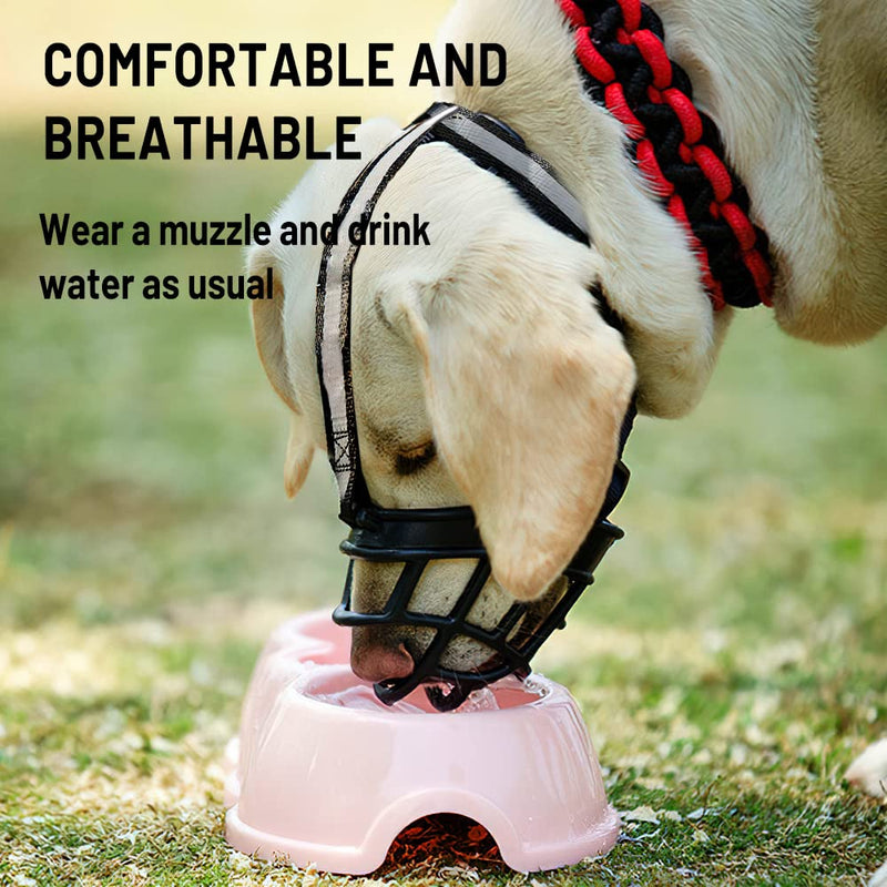 Muzzle for Large Dogs XL, FainFun Muzzle Biothane Dog, Muzzle for Dogs, Silicone, All-Eating, Anti-Bark (XL) - PawsPlanet Australia