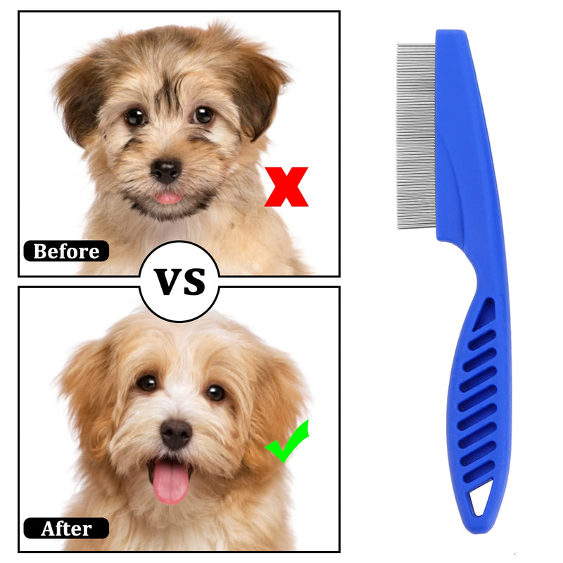 Cobee Dog Flea Lice Comb, Dog Cat Grooming Comb Pet Tear Stain Remover Combs Fine Tooth Care Removal Tool (4 Pieces) 4 Pieces - PawsPlanet Australia