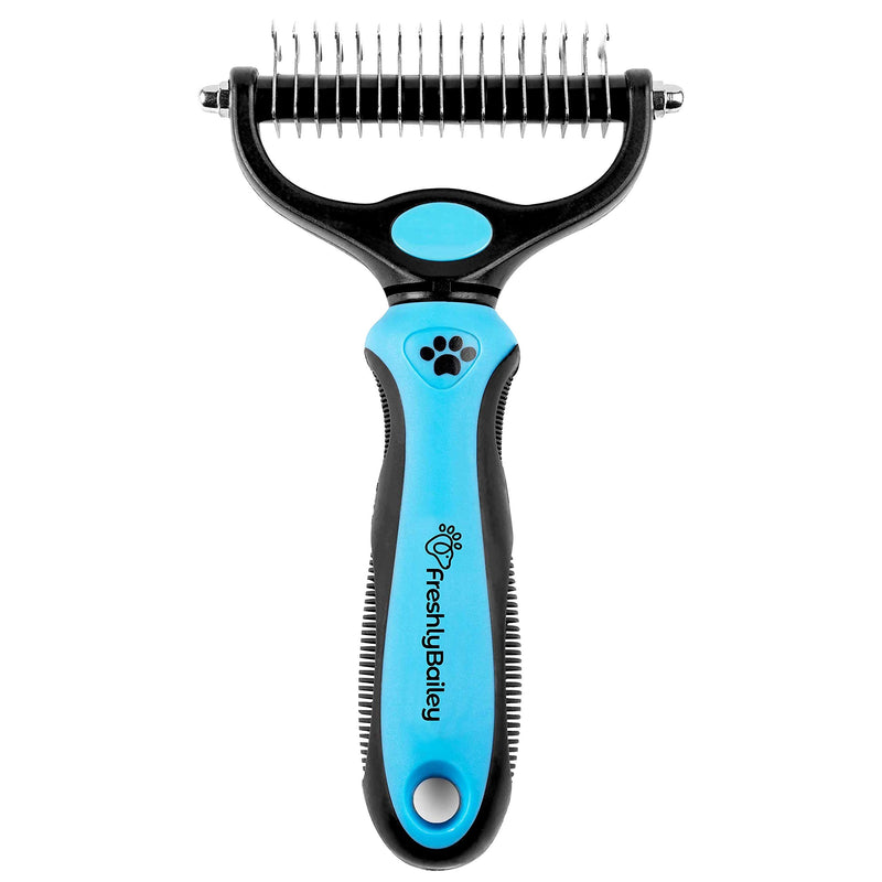 Freshly Bailey Dog and Cat Dematting and Deshedding Tools - “Miracle” Undercoat Rake - Comb - Safe Dog Detangler and Cat Brush for Matted Hair/Fur - Easiest Pet Grooming Brush to Maintain Pet's Coat - PawsPlanet Australia