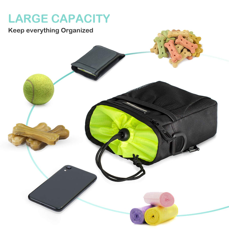 Dog Treat Pouch, Dog Walking Bag Treat Pouch for Dog Training with Multiple Pockets and Built-In Poop Waste Bags Dispenser, Adjustable Belt 3 Ways to Wear Black - PawsPlanet Australia