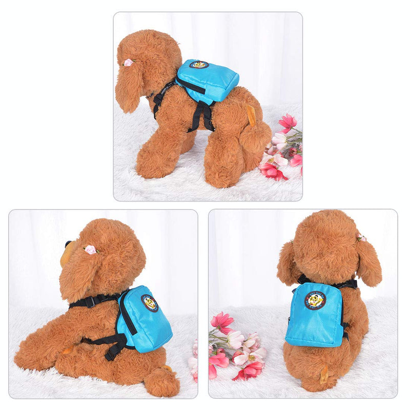 [Australia] - uxcell Dog Backpack Adjustable Straps Puppy Pet Carrier Holder Bag with Leash Rope for Outdoor Travel Hiking Camping Blue S 