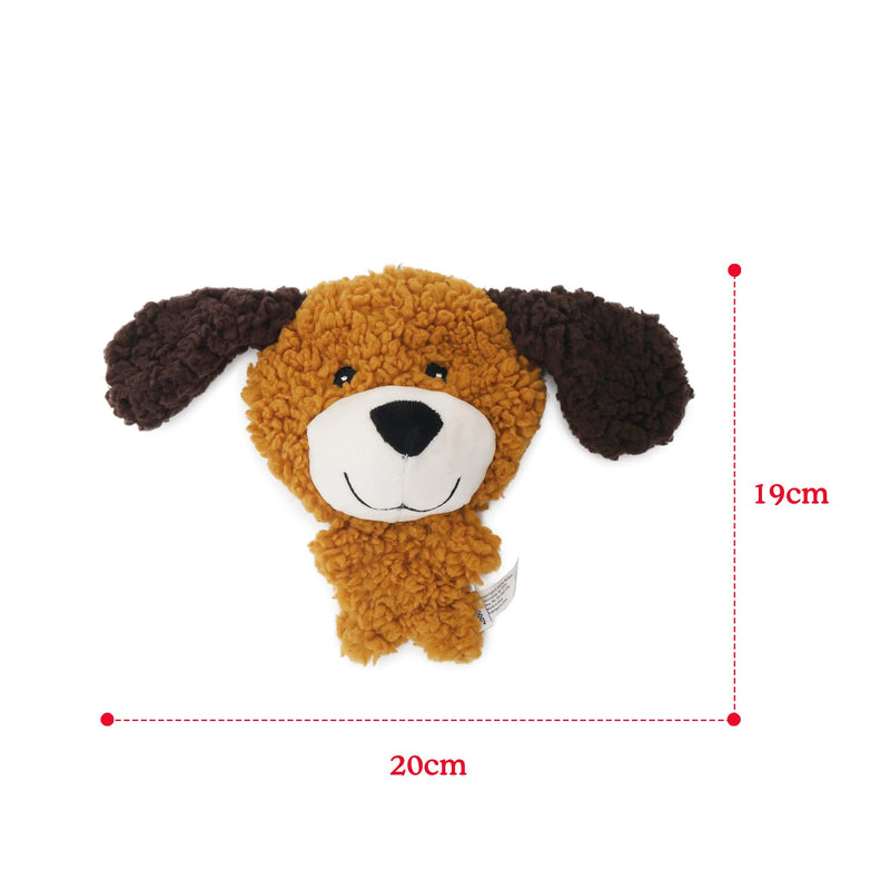 AROMADOG Rescue Big Head Stuffingless Flattie, Calming Lavender Plush Dog Toy For All Dogs, Brown, 20cm x 19cm - PawsPlanet Australia