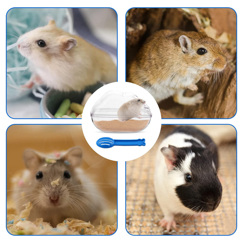 Hamster Sand Bathroom Sand Bath Container Small Pet Bathtub Sauna Toilet Washroom Box with Shovel Small Animal Bathroom Hamster Bathroom Pet Washroom Box for Syrian Gerbil Dwarf Guinea Pig Rat Mice S S (Pack of 1) - PawsPlanet Australia