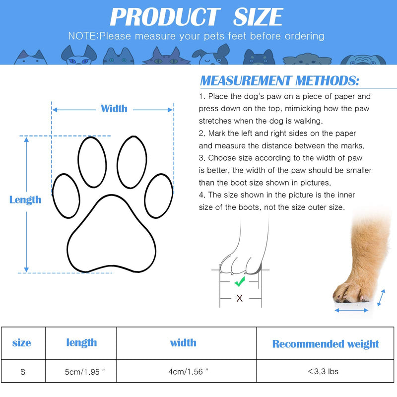 Weewooday 2 Sets Dog Cat Boots Shoes Socks Waterproof Dog Shoes Rain Snow Dog Booties Anti-Slip Dog Sock Shoes with Adjustable Drawstring for Small Puppy S - PawsPlanet Australia