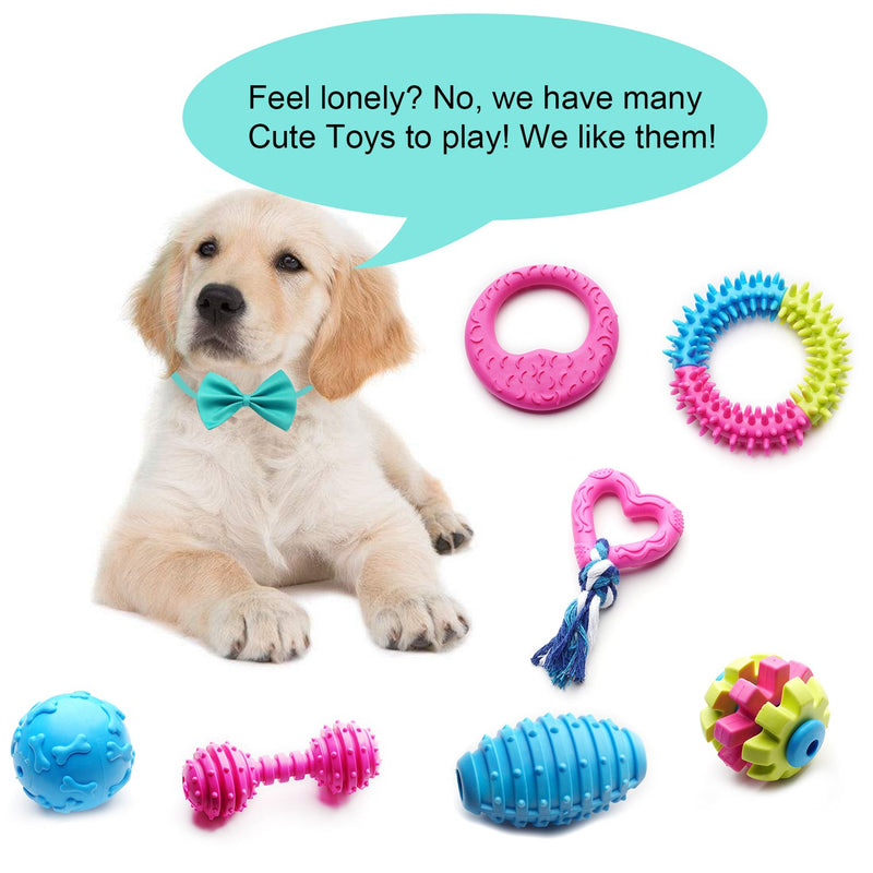 [Australia] - SZKOKUHO 17 Packs Durable Pet Puppy Dog Chew Toys Set Puppy Teething Ball Toys Puppy Rope Dog Tug Toy Safety Design 17 Pcs 