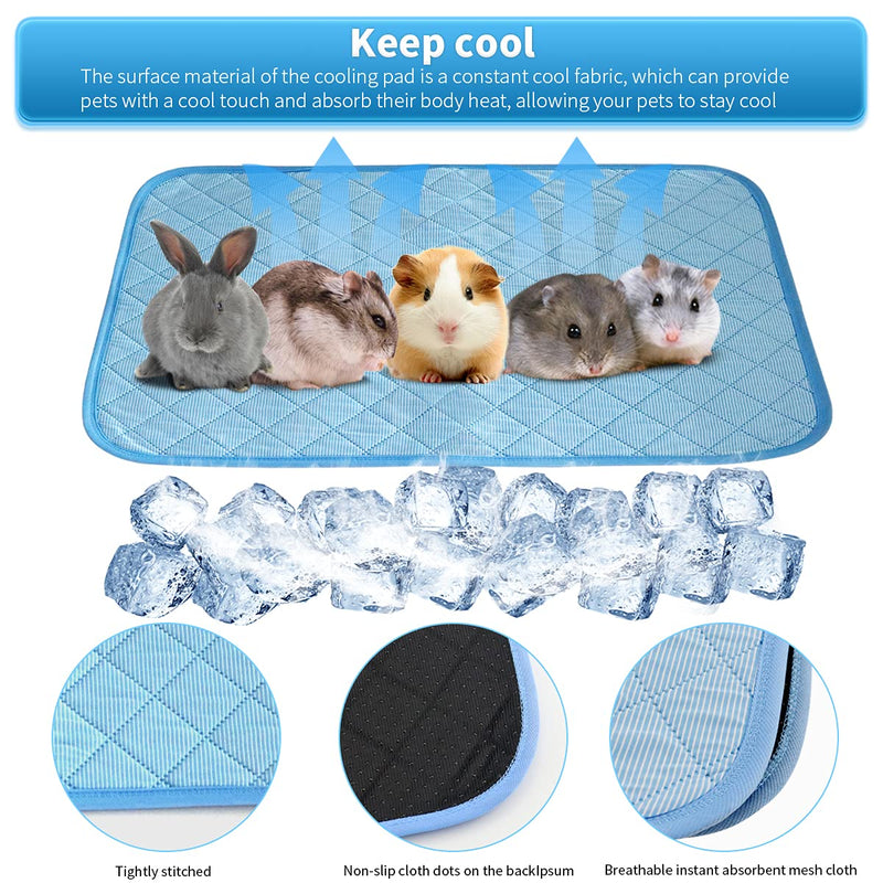 Eunice Pet Self Cooling Mat Cool Pet Pee Pad Waterproof Sleeping Pad for Summer Washable Anti-Slip Fast-Absorbent Cage Liner for Small Dog & Cat & Guinea Pig & Hamster & Rabbit 23.6" x 17.7" - 2 Pack - PawsPlanet Australia