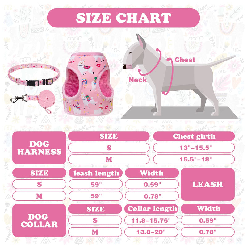 SCENEREAL Small Dog Harness Leash Set - Step in Cute Soft Adjustable Pink Puppy Harness, Breathable No Pull Mesh Dog Vest Harness for Small Medium Dogs Cat Pet - PawsPlanet Australia