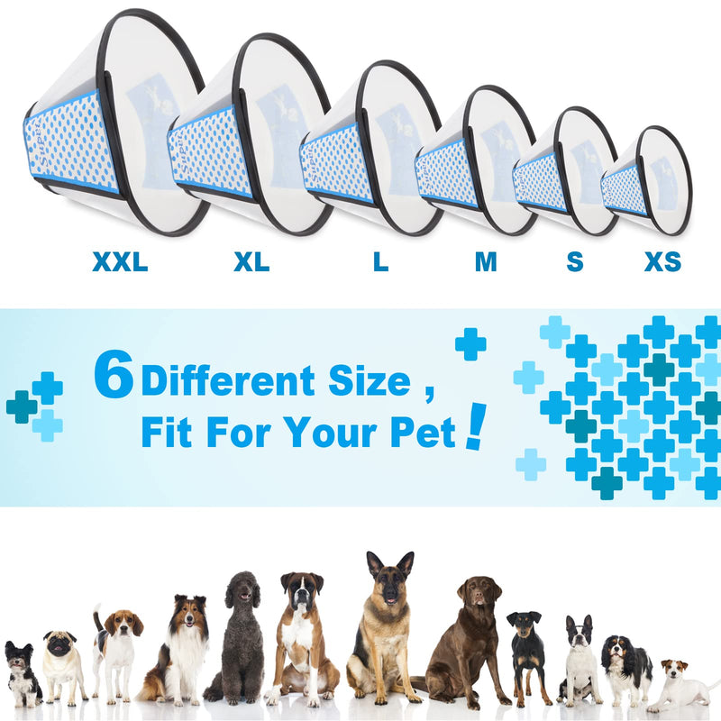Supet Dog Cone Adjustable Pet Cone Pet Recovery Collar Comfy Pet Cone Collar Protective Collar for After Surgery Anti-Bite Lick Wound Healing Safety Practical Plastic E-Collar White L (Neck:13.5-19.0 in) - PawsPlanet Australia