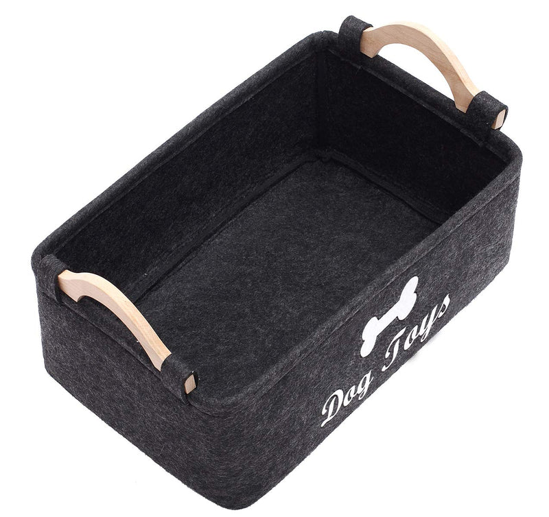 Ctomche Felt pet toy box and dog toy box storage basket chest organizer - Perfect Felt Bin for Cat Toys and Accessories Too! -Darkgray L 38CM Length * 25CM Wide * 24CM High Darkgray L - PawsPlanet Australia