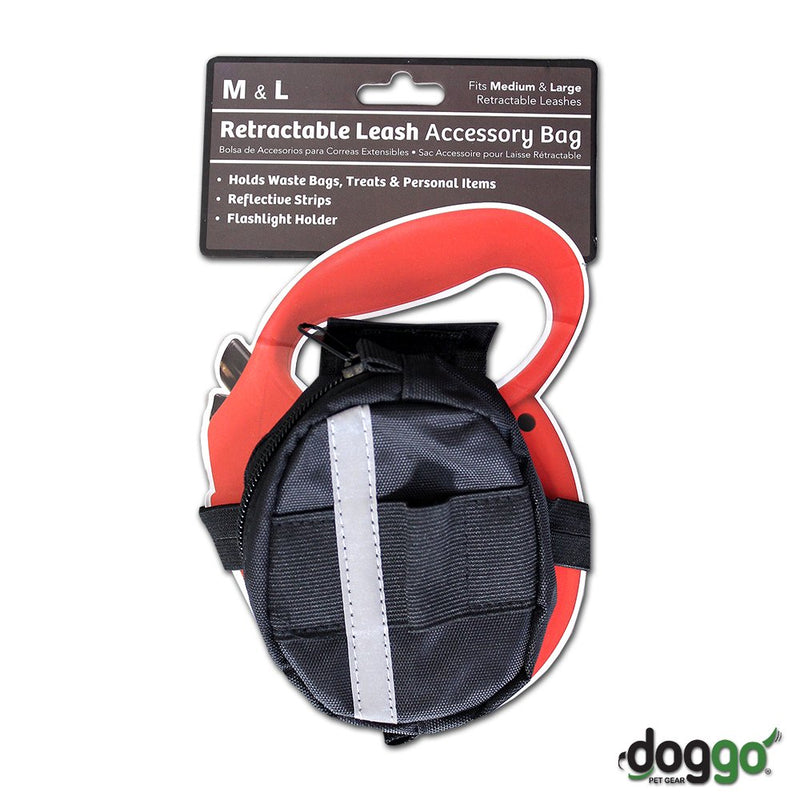 [Australia] - Doggo Retractable Leash Accessory Bag for Large Retractable Leashes, Black 