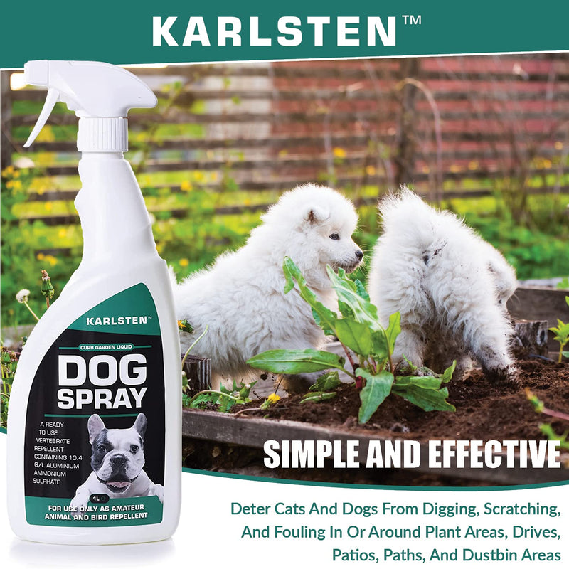 Karlsten Dog Deterrent Spray Anti Fouling Training Spray & Dog Repellent Spray Stops Dogs Fouling Your Garden 1 Litre - PawsPlanet Australia