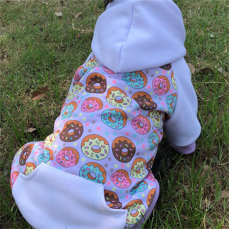 Miaododo Puppy Dog Hoodie for Small Medium Dogs Hooded Sweatshirt with Pocket Pet Clothes Sweaters with Hat Fleece Cat Hoodies Coat Winter XS(Chest 12.6'',Back 8.27'') - PawsPlanet Australia