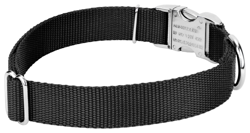 Country Brook Design - Vibrant 26 Color Selection - Premium Nylon Dog Collar with Metal Buckle Small (Pack of 1) Black - PawsPlanet Australia