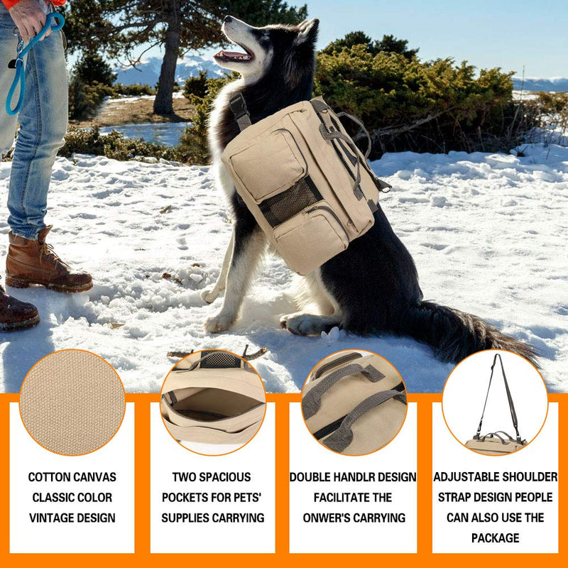 [Australia] - YOUTHINK Dog Hiking Backpack, Dog Pack Saddle Bag for Travel Camping Dog Vest with Pockets Suit for Medium & Large Dogs 