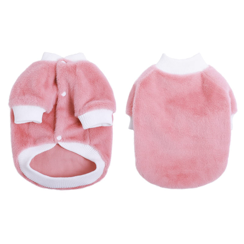 LETSQK Dog Hoodie Pink Pullover Hoody Knitwear Turtleneck Sweater for Puppy, Soft Fleece Pet Sweater,Winter Puppy Sweater Clothes for Dogs Cat Small - PawsPlanet Australia