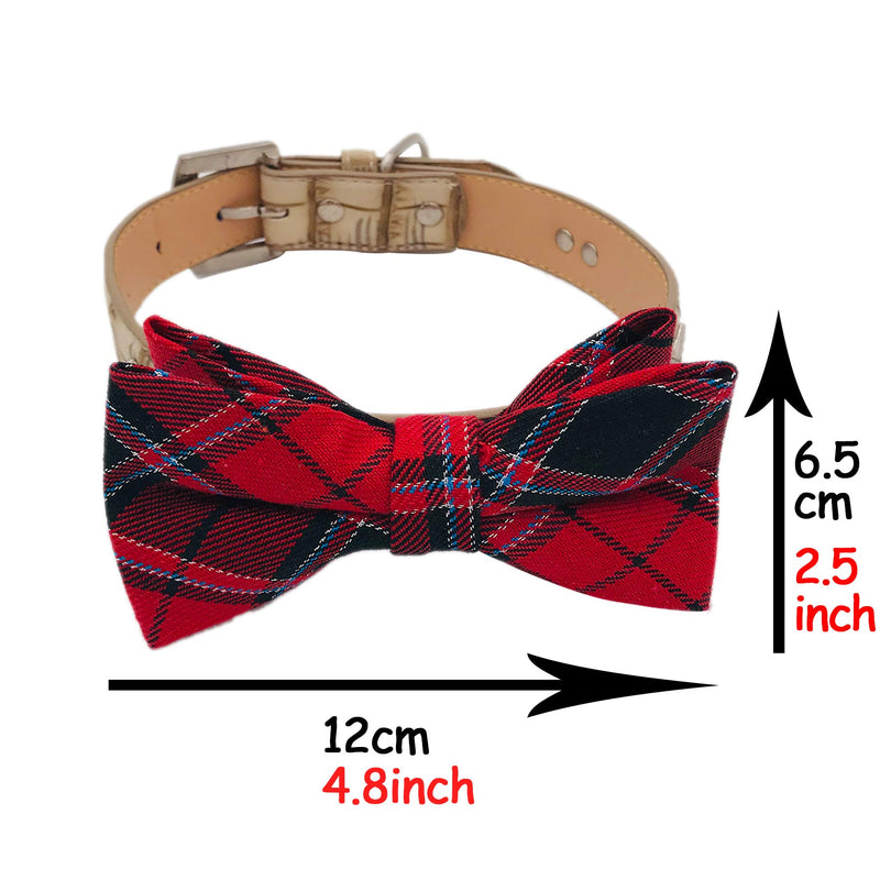 PET SHOW 10pcs Plaid Large Dogs Collar Attachment Bow Ties Embellishment Medium Dog Cat Collar Charms Accessories Bulk Slides Bowties for Birthday Wedding Parties - PawsPlanet Australia