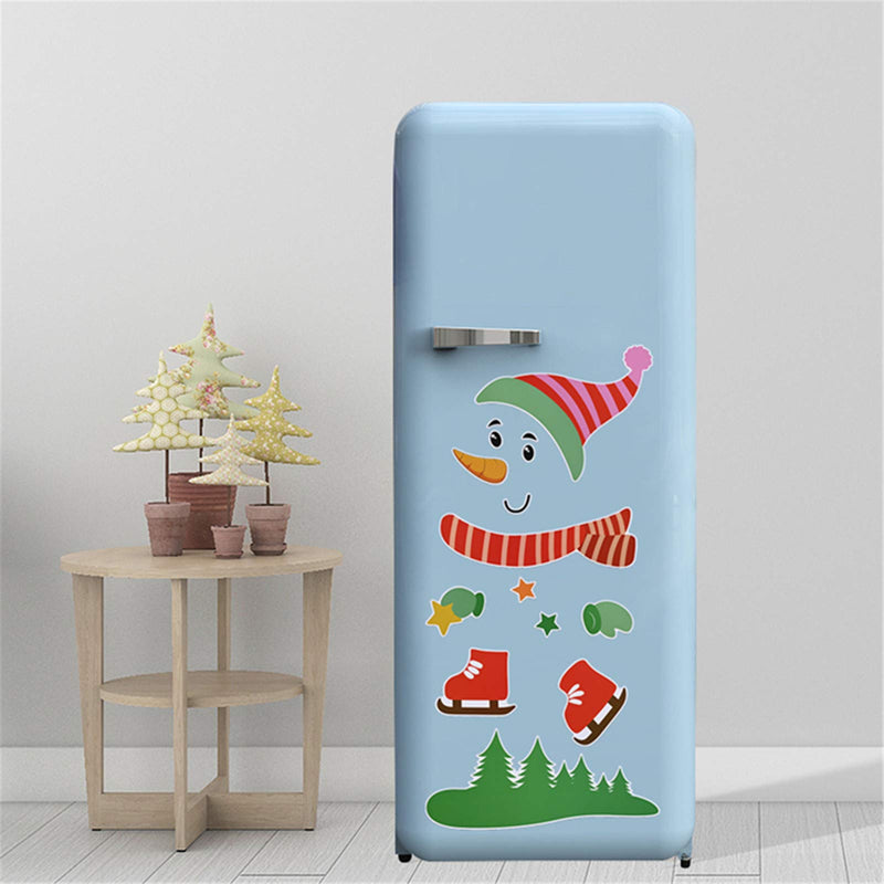 Christmas Snowman Refrigerator Decorations Large Christmas Holiday Refrigerator Magnets Stickers for Fridge, Metal Door, Garage, Office Cabinets (red) Red - PawsPlanet Australia