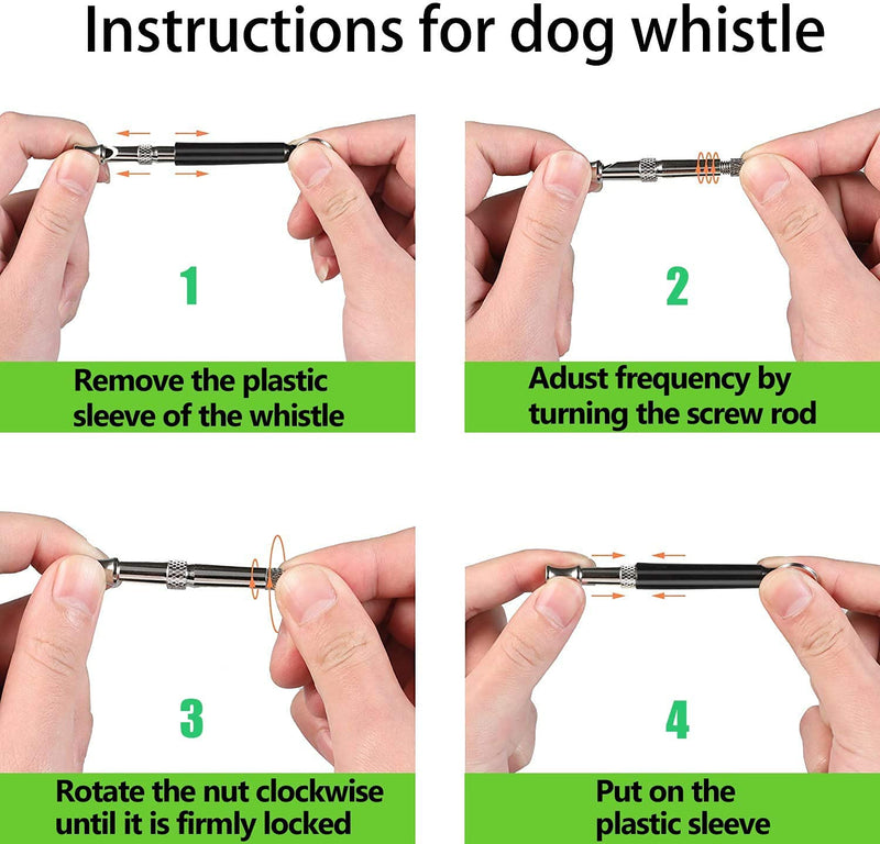 ChunHee 2 Pack Dog Whistle for Stop Barking, Professional Ultrasonic Dog Whistles Puppy Bark Control Training Tool with Lanyard Black and White - PawsPlanet Australia