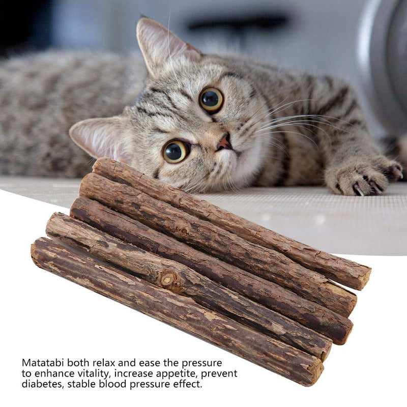 TOPINCN Pet Cat Chewing Stick Natural Matatabi Chew Catnip Stick Grinding Teeth Five Pack Cat Snacks Stick Organic Silver Vine 5Pcs - PawsPlanet Australia