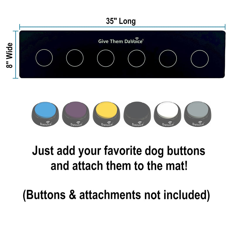 DaVoice Dog Button Mat (6 Button Placements) for Dog Communication Buttons, Dog Buttons for Communication Board, Dog Speaking Word Training Talking Button Pad (Buttons and Attachments Not Included) - PawsPlanet Australia