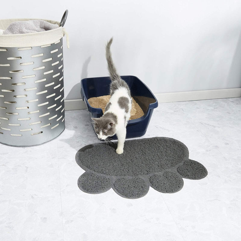 ExeQianming Pet Feeding Mat, Non Slip Waterproof Bowl Mat for Dog and Cat, 30 * 37cm(11.8 * 14.6inch), Grey - PawsPlanet Australia