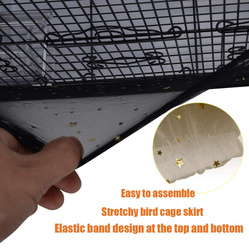 [Australia] - Bonaweite Extra Large Mesh Bird Seed Catcher, Bird Cage Stretchy Guard Cover, Birdcage Nylon Shell Skirt Traps Guards - 29.5” Height Black 