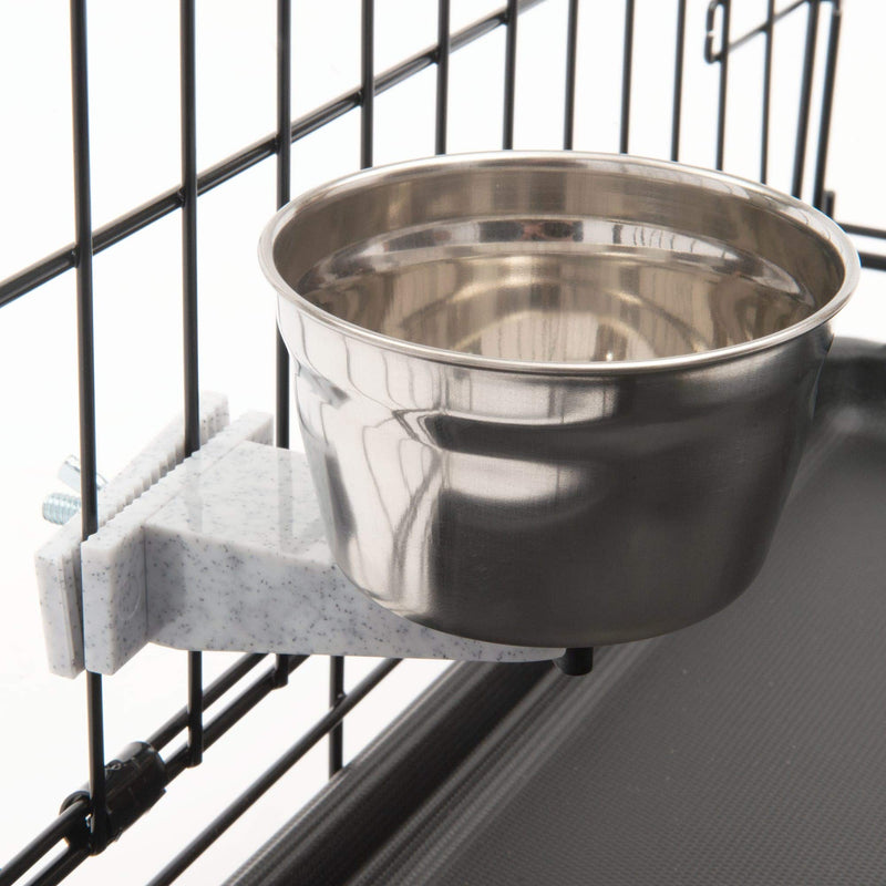 Lixit Quick Lock Stainless Steel Cage Bowl for Dogs, Silver, 10 Ounce (0711) - PawsPlanet Australia