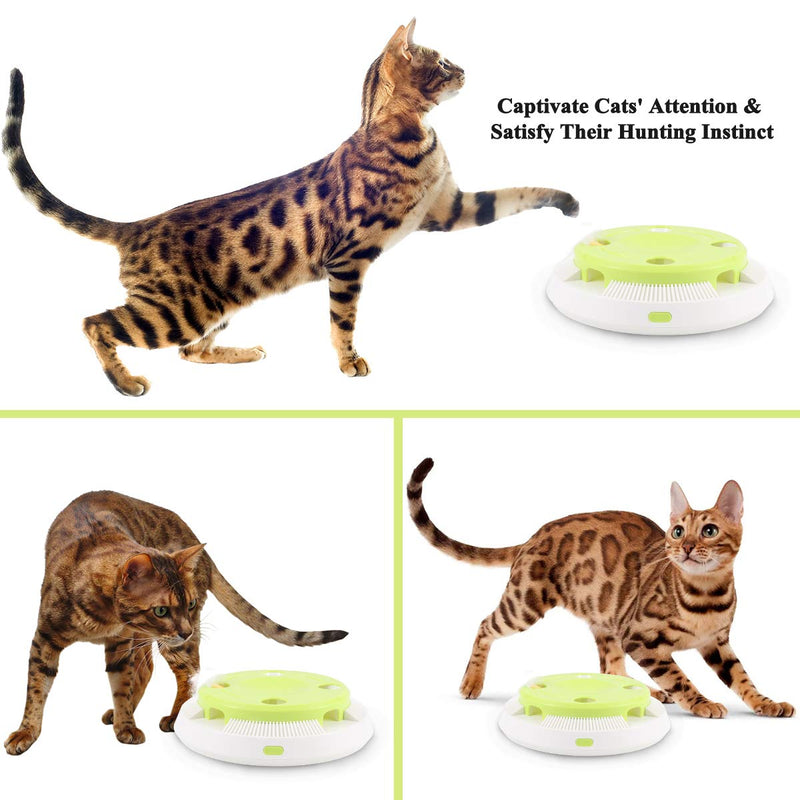 [Australia] - WIOR Interactive Cat Toy, Electronic Automatic Cat Toys with Random Rotating Feather & Auto ON/OFF Function, 8 Outlets Pop and Play Cat Toy for Indoor Pet Cat Kitten Entertainment, Training or Hunting 