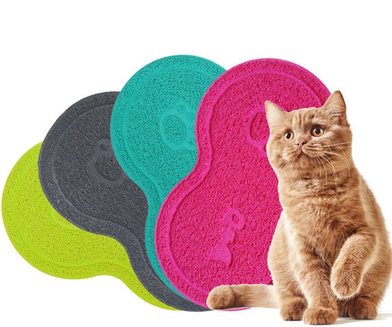 Diyafas Kitten Food PVC Feeding Bowl Placemat Non-slip Pet Litter Mat Blanket For Cats and Dogs Grey - PawsPlanet Australia
