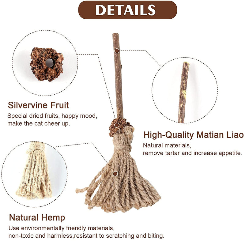 Xiakolaka Cat Toys Broom Sticks Natural Catnip Toy for Indoor Cats Interactive Cat & Kitten Teething Chew Toys Silvervine Sticks Cat Toy - PawsPlanet Australia