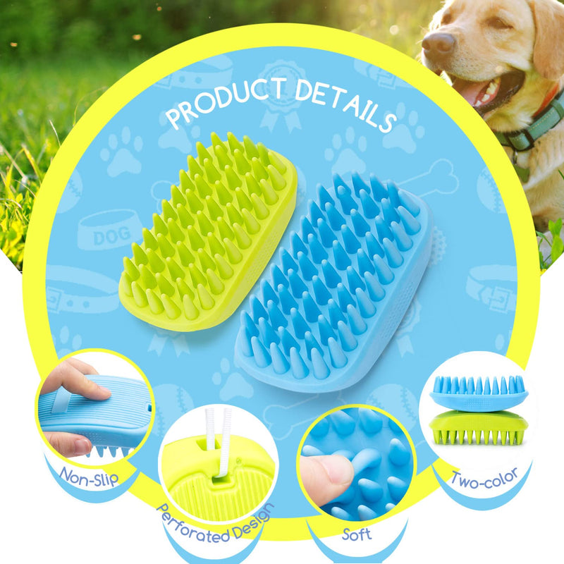 Nobleza 2 pieces dog brush short hair, soft rubber curry comb for dogs and cats with massage effect, dog bath brush, innovative dog brush for gentle grooming - PawsPlanet Australia