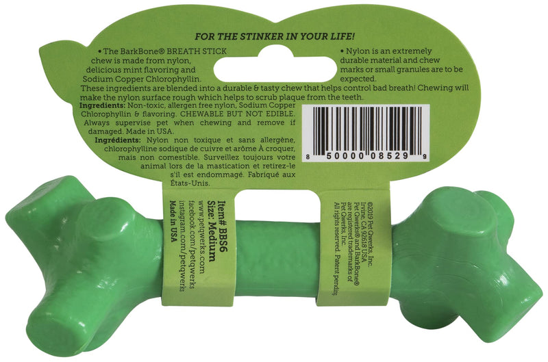 Pet Qwerks BarkBone Stick - For Aggressive Chewers Mint Medium - PawsPlanet Australia