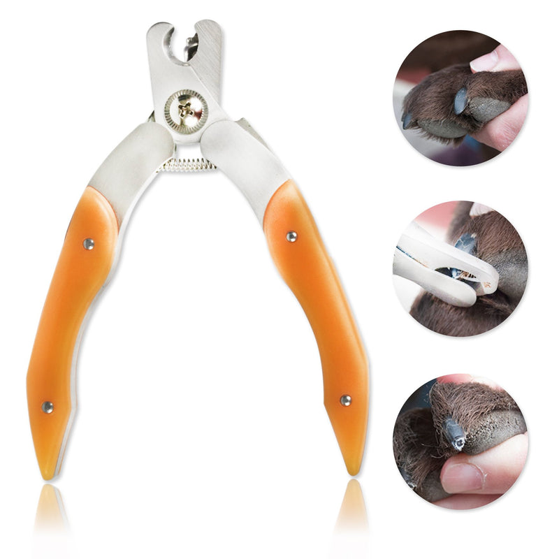 [Australia] - MairGwall Professional Dog Nail Clippers + Nail File Kit- with Anti Slip Handles and Safe Guard - General Use for Medium Small Breeds orange 