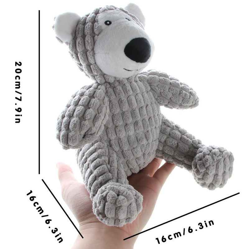 IFOYO Dog Squeaky Toy, Durable Dog Squeaker Toy 7.9 x 6.3 Inch Cute Sitting Bear Shaped Dog Interactive Toy Unique Tough Cloth Stuffed Dog Toy for Boredom - PawsPlanet Australia