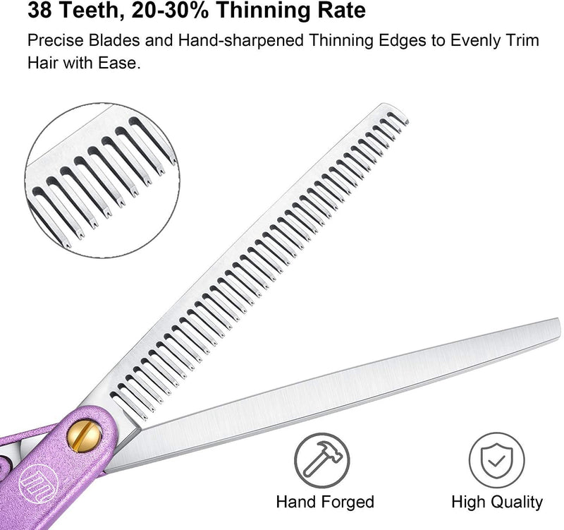 Moontay Professional Razor Edge Series - Aeronautical Aluminum Handle Pet Grooming Thinning Scissors/Shear for Pet Groomer or Family DIY (Thinning scissor) Thinning scissor - PawsPlanet Australia