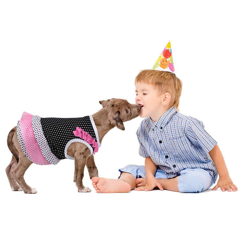 2 Pieces Dog Dot Dress Princess Puppy Adorable Skirt Pet Tutu Dress Party Apparel Clothes Doggie Outfits for Small Dogs Cats (Small) - PawsPlanet Australia