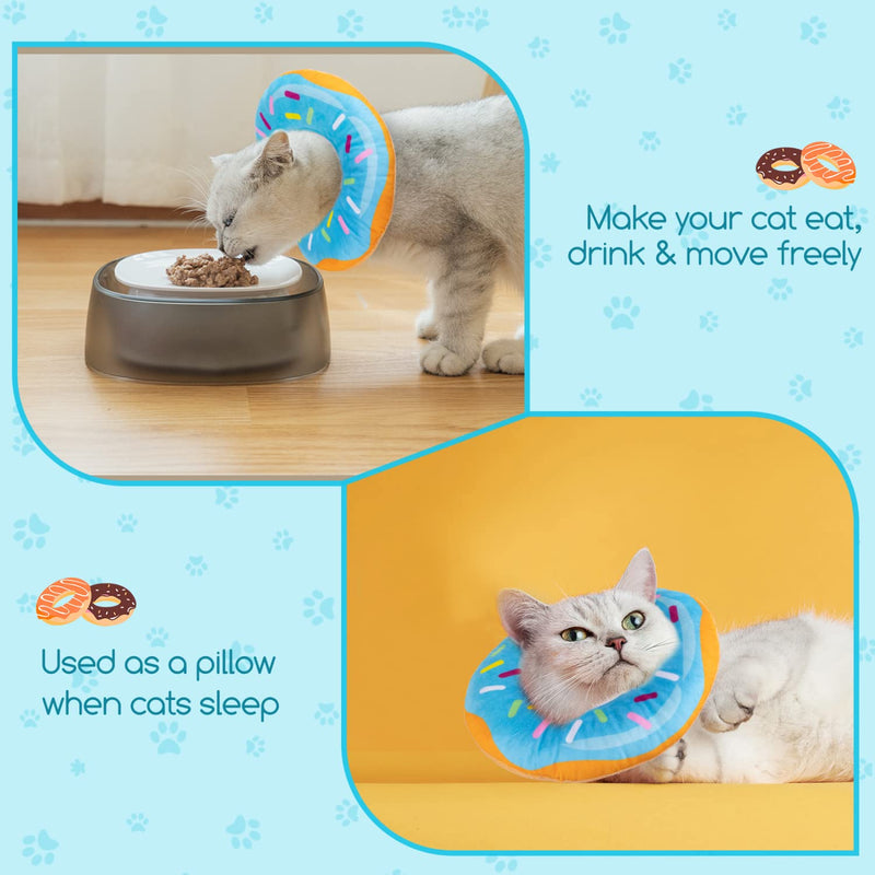 Cat Cone Collar Soft, Nobleza Adjustable Cute Donut Pet Recovery Collar for Wound Healing, Comfy Alternative Elizabethan Collar Medical Neck Pillow After Surgery Small - PawsPlanet Australia