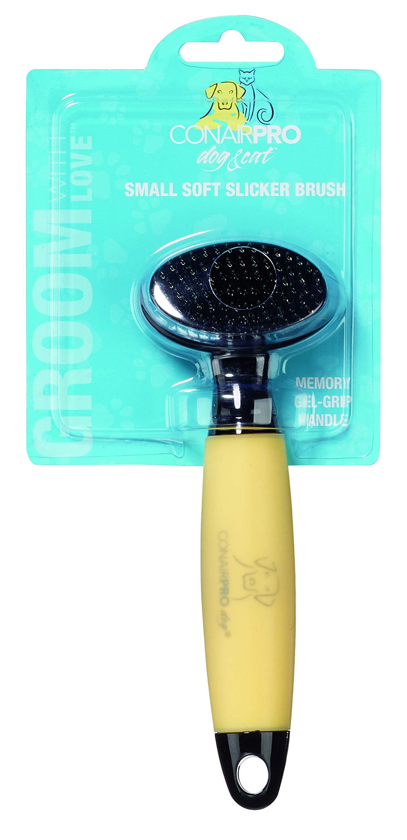 [Australia] - CONAIRPRO dog & cat Small Soft Slicker Brush, Yellow (PGFSSS) 