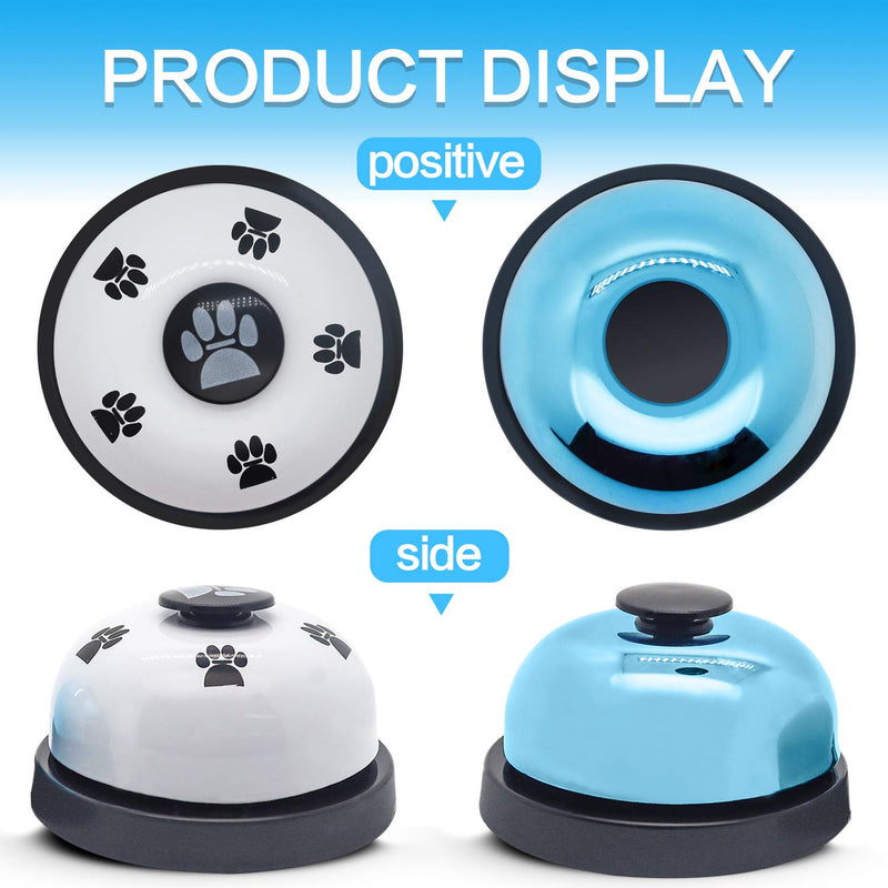 [Australia] - Aoche Pet Training Bells for Dog Cat, 2 Pack Pet Potty Training Bells for Pet Toilet Training and Pet Interactive Toys for Communication（White+Bule black+blue 