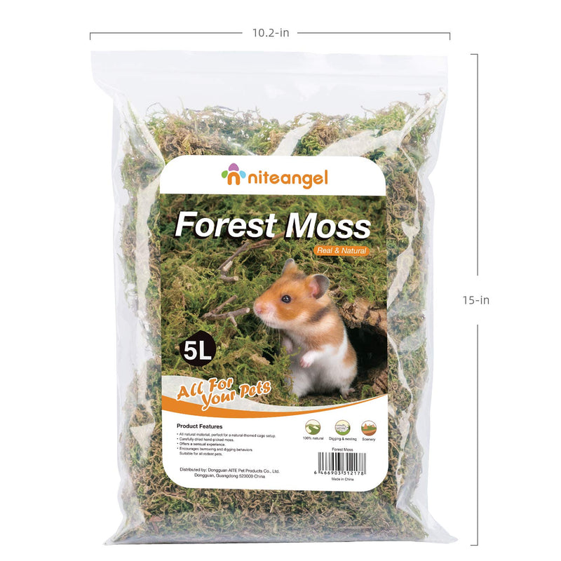 Niteangel Forest Moss Soft Natural Moss Bedding Nesting for Small Pet 5L - PawsPlanet Australia