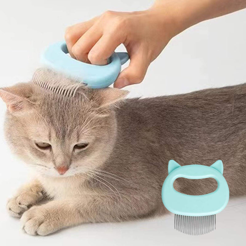 Pet Massage Comb, Cat Brush Pet Cat Dog Shell Comb Relaxing Cat Comb Grooming Hair Removal Shedding Cleaning Brush （Random colour）-1pcs Pet Comb+1Pcs Cat Food Scoop - PawsPlanet Australia