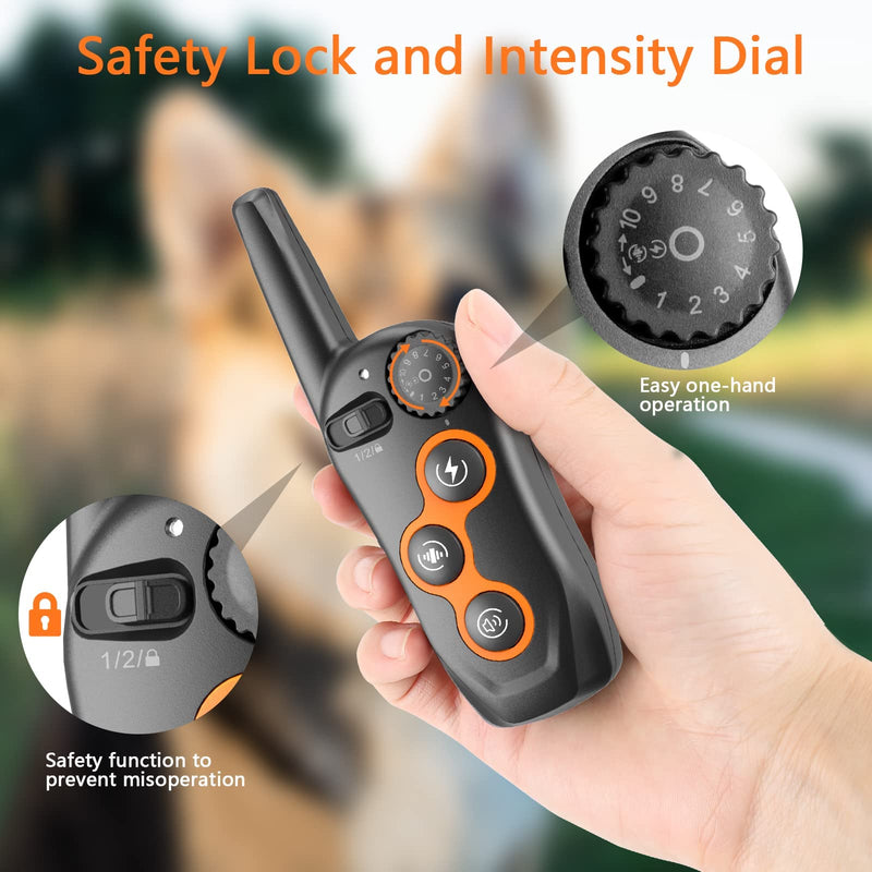 MAISOIE Dog Training Collar, 100% Waterproof Dog Shock Collar with Remote Range 1300ft, 3 Training Modes, Beep, Shock, Vibration, Rechargeable Electric Shock Collar for Small Medium Large Dogs - PawsPlanet Australia